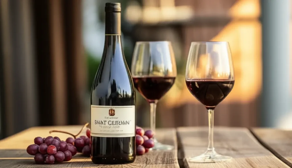 Garrafa vinho saint germain mesa rustica