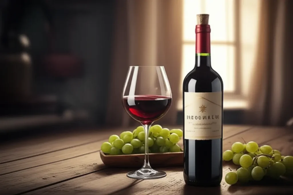 Garrafa vinho sem alcool mesa