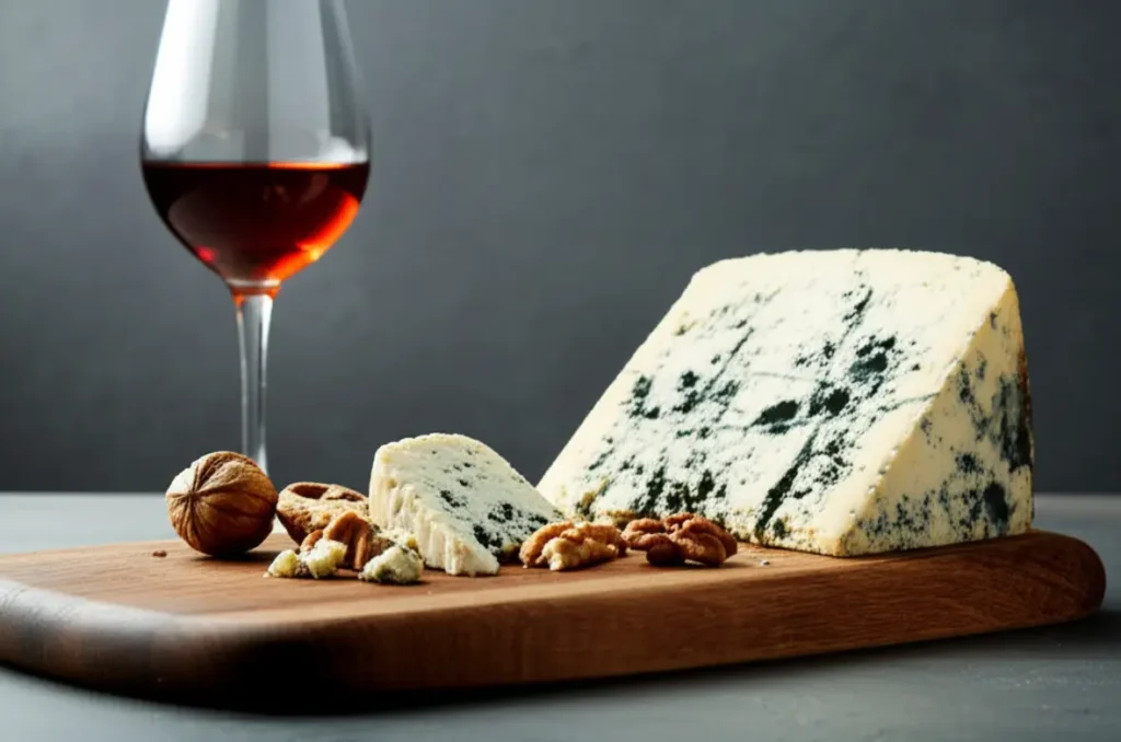 Harmonização clássica de Vinho do Porto com queijos azuis.