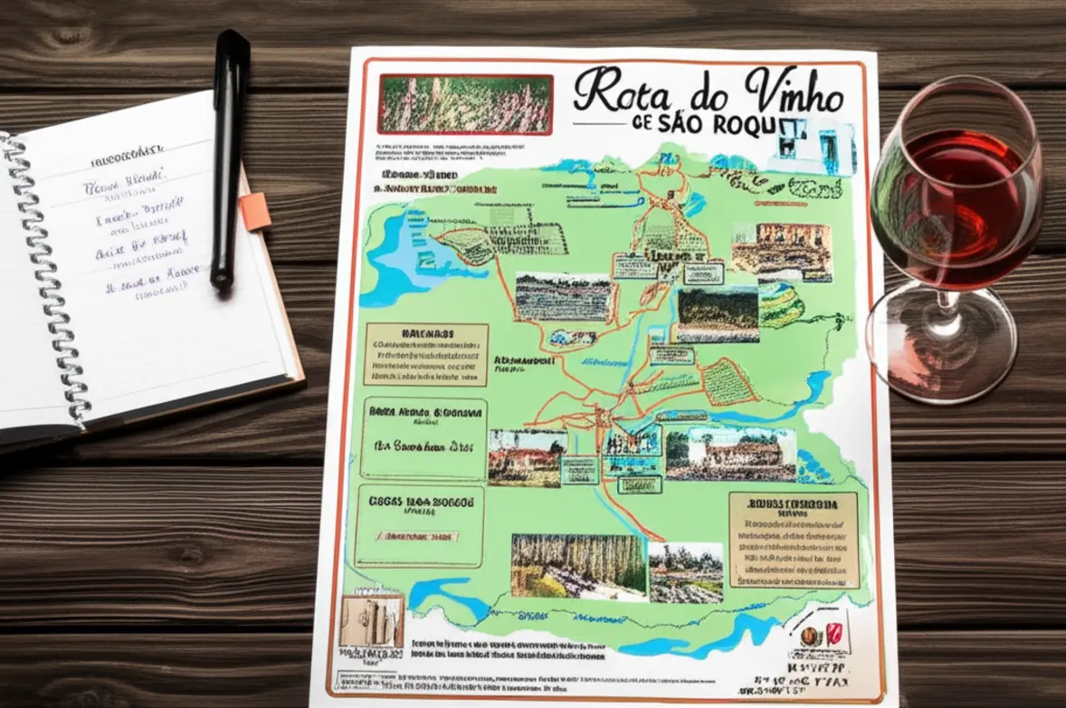 Mapa da Rota do Vinho de São Roque e planejamento