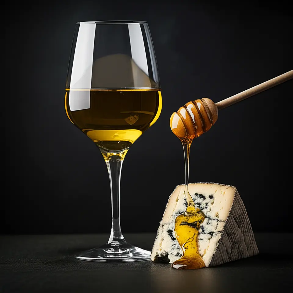 Harmonização clássica de Roquefort com vinho de sobremesa