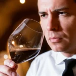 Sommelier analisando vinho estragado