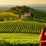 Vinhedos toscana por do sol