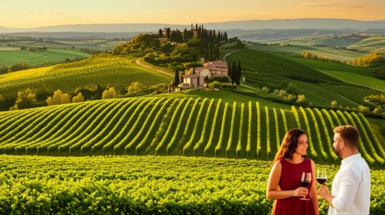 Vinhedos toscana por do sol