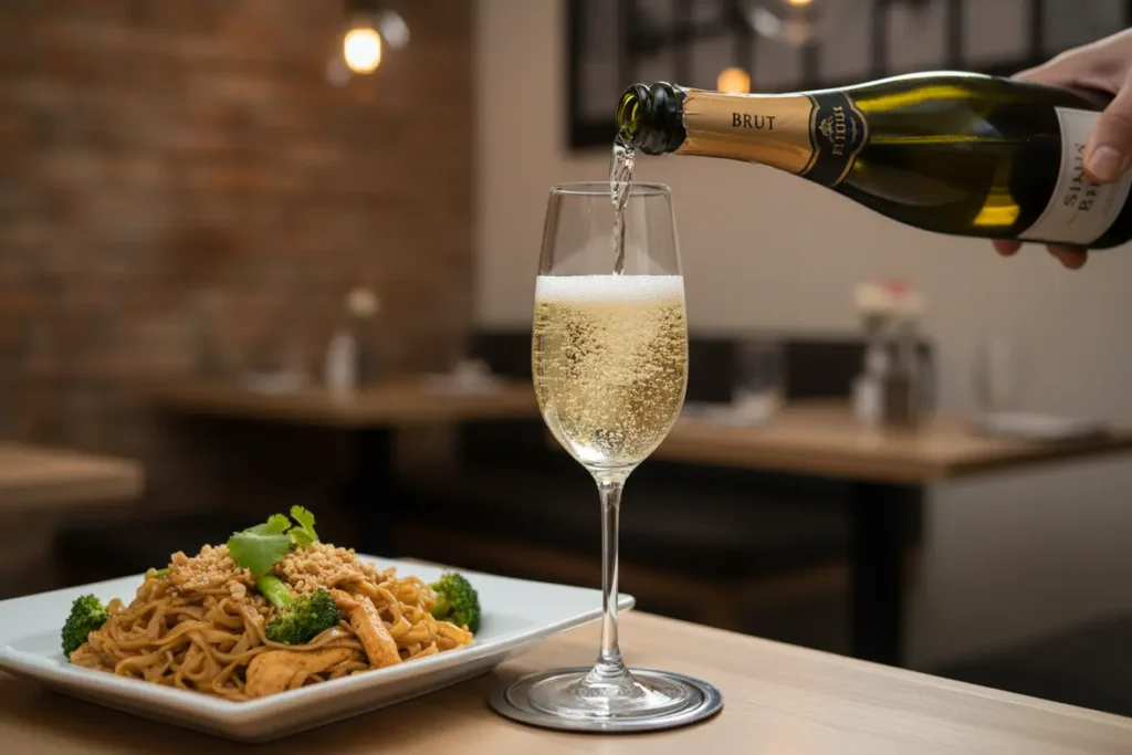 Vinhos tintos leves e espumantes para pratos tailandeses