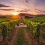 Vinicola boutique por do sol