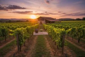 Vinicola boutique por do sol