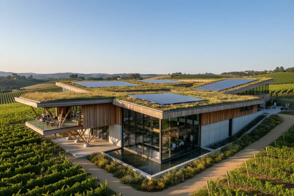 Design sustentável de vinícola com integração natural