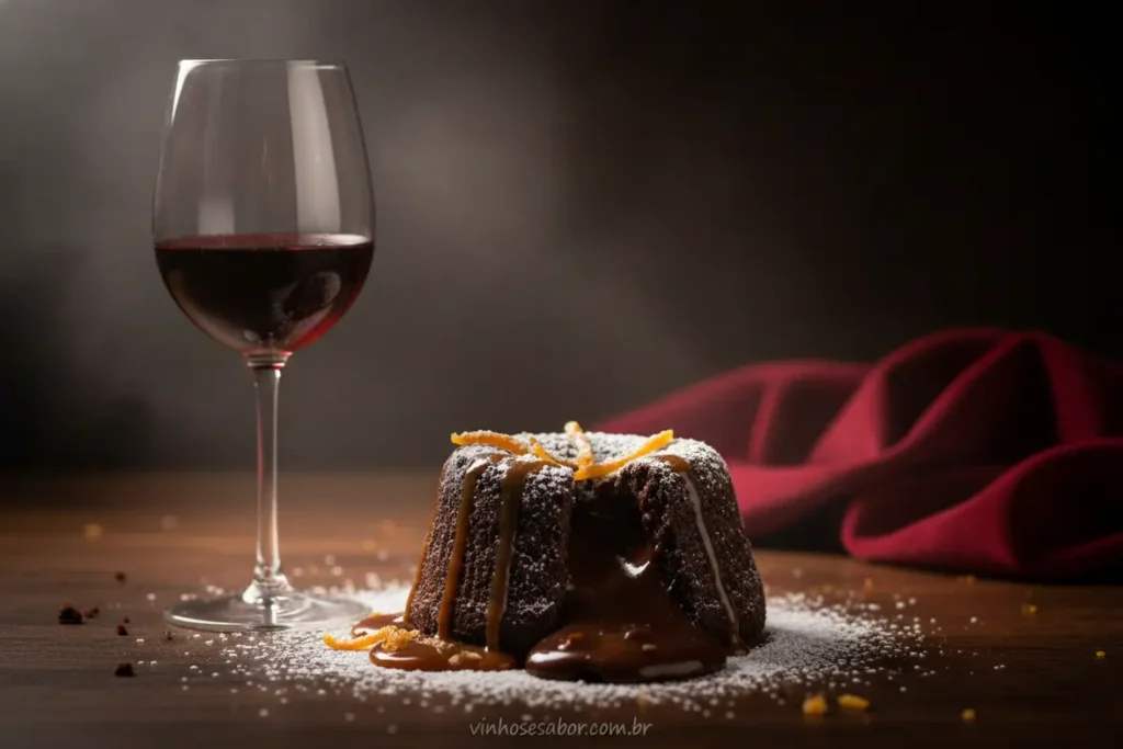 Vinho de sobremesa amargo ao lado de doces intensos