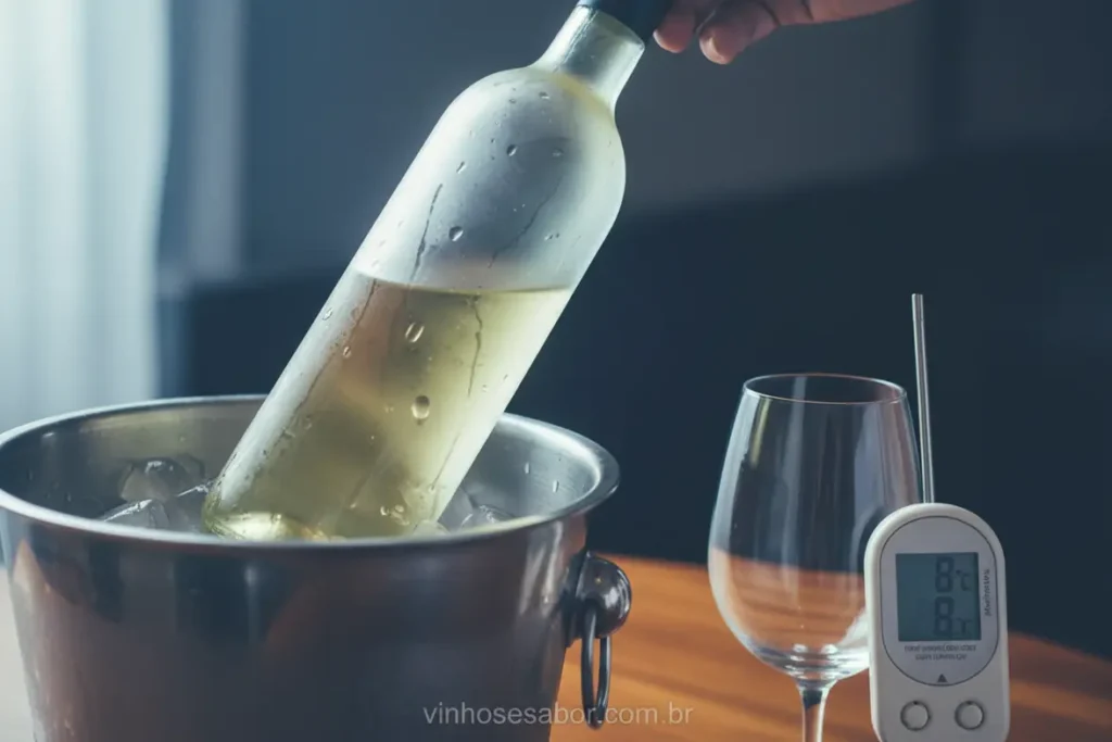 Faixas de temperatura ideais para servir vinhos.