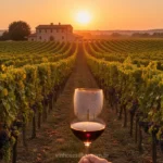 Vinhedo italiano por do sol