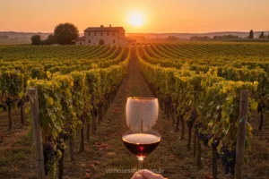 Vinhedo italiano por do sol