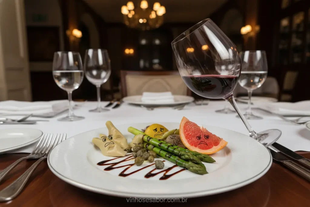 Vinho comida errada