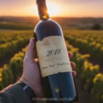 Vinho rotulo safra closeup