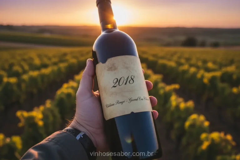 Vinho rotulo safra closeup