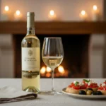 Vinhos para aperitivos e entradas em uma mesa elegante