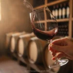 Pessoa degustando vinho tinto, entendendo os aromas do vinho.