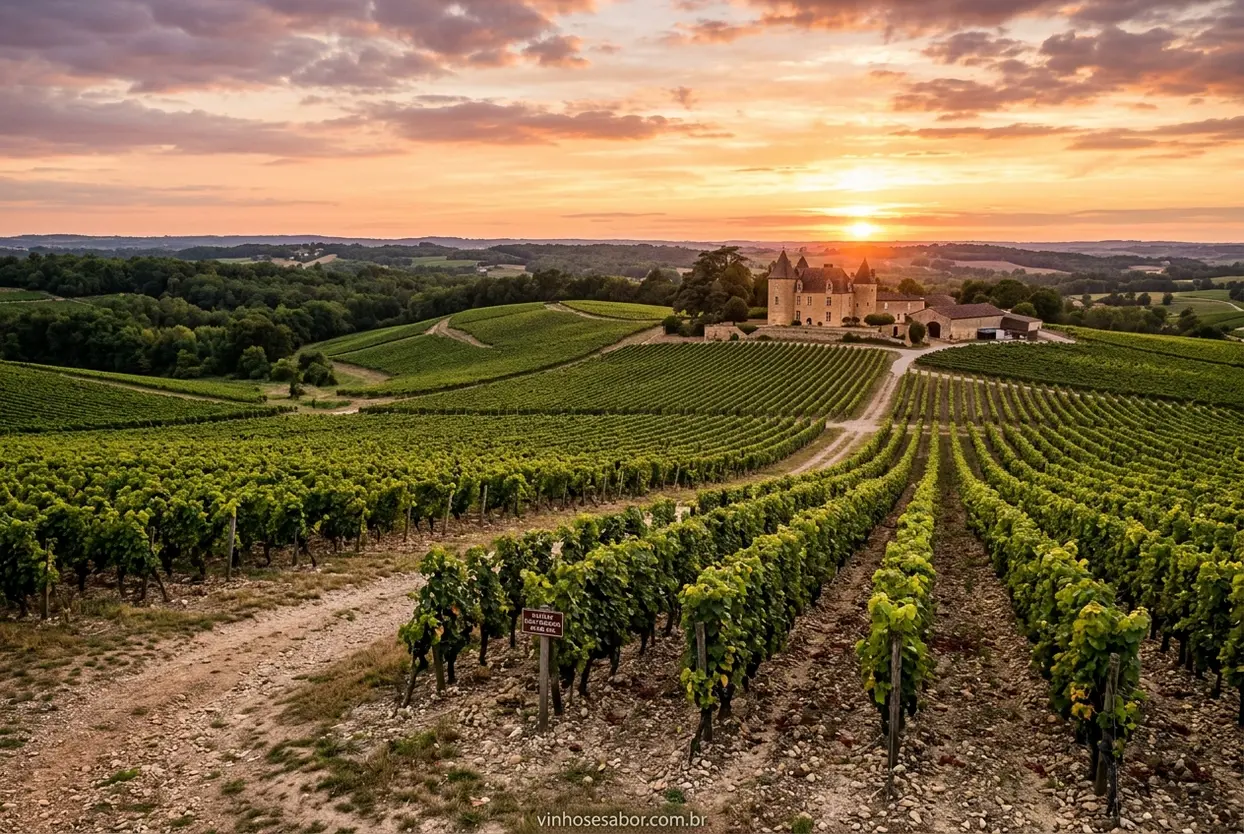 Paisagem dos vinhedos de Bordeaux