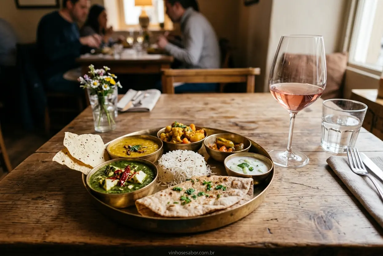 Vinho e Pratos Vegetarianos Indianos Harmonização de vinho com comida indiana vegetariana.